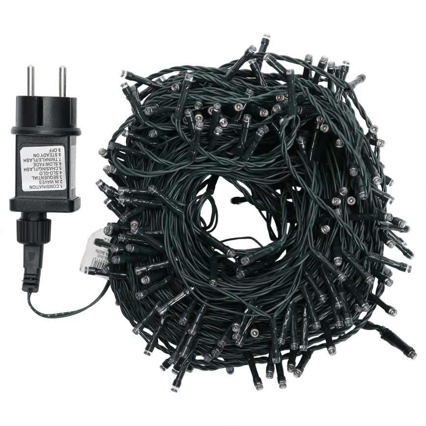 Aigostar - LED-kerstsnoer voor buiten, 300 LEDs / 8 lichtprogramma's, 30 m, IP44, warm wit