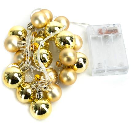 Aigostar - LED-kerstsnoer 20xLED/3xAA 2 m warm wit