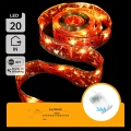 Aigostar - LED kerstverlichting 20xLED/3xAA 2 m warm wit rood