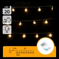 Aigostar - LED-kerstverlichting 20xLED/3xAA 3,3m met sneeuwvlokken