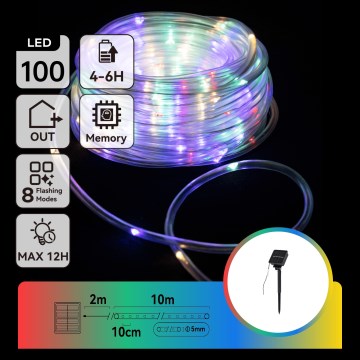 Aigostar - LED kerstverlichting op zonne-energie 100xLED/8 functies 12 m IP65 800 mAh meerkleurig
