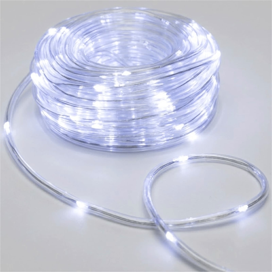 Aigostar - LED buiten kerstlichtsnoer 100xLED/8 functies 3xAA 10,3m IP44 koelwit