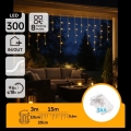 Aigostar - LED kerstverlichting voor buiten 300xLED/8 functies 3xAA 18x0,6 m IP44 warm wit