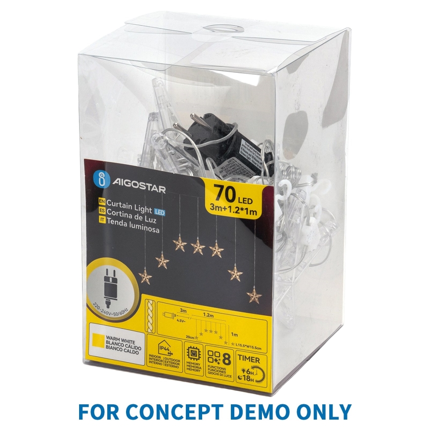 Aigostar - LED kerstverlichting voor buiten 50xLED/8 functies 8m IP44 meerkleurig
