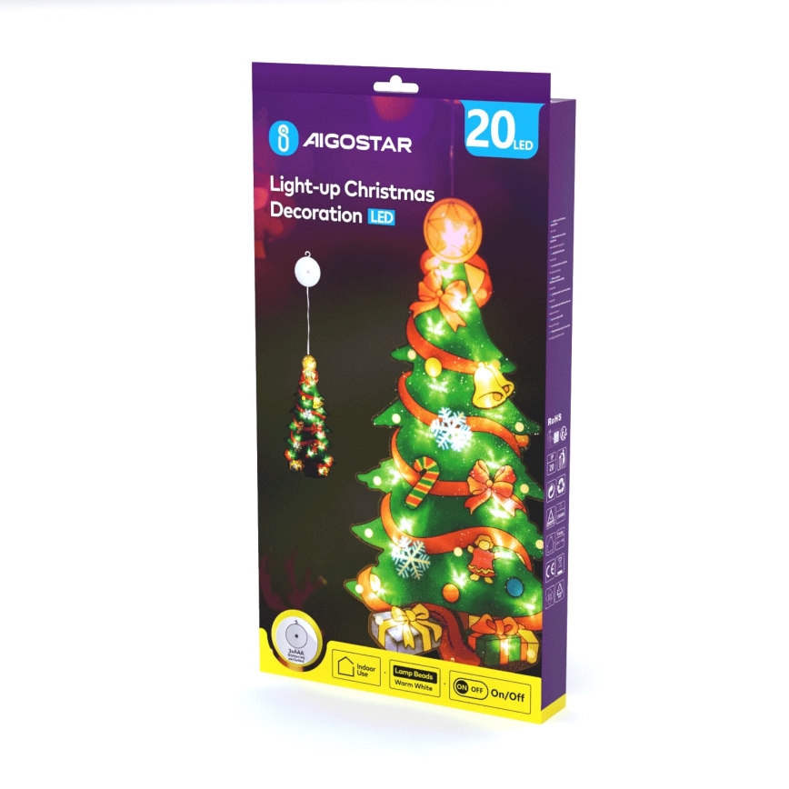 Aigostar - LED Kerstversiering LED/3xAAA boom 45cm