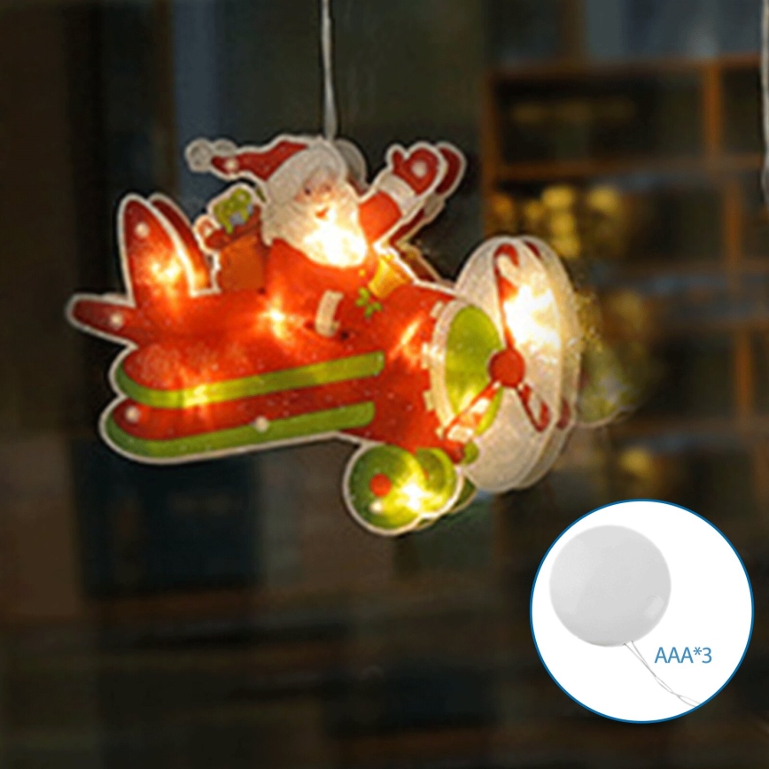 Aigostar - LED Kerstversiering LED/3xAAA Kerst vliegtuig 17cm