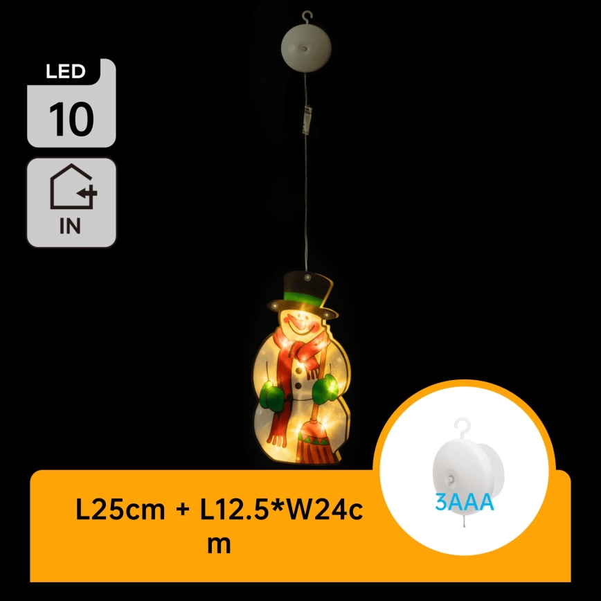 Aigostar - LED Kerstversiering LED/3xAAA sneeuwpop 25cm