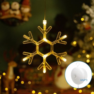 Aigostar - LED Kerstversiering LED/3xAAA warm wit sneeuwvlok 19cm