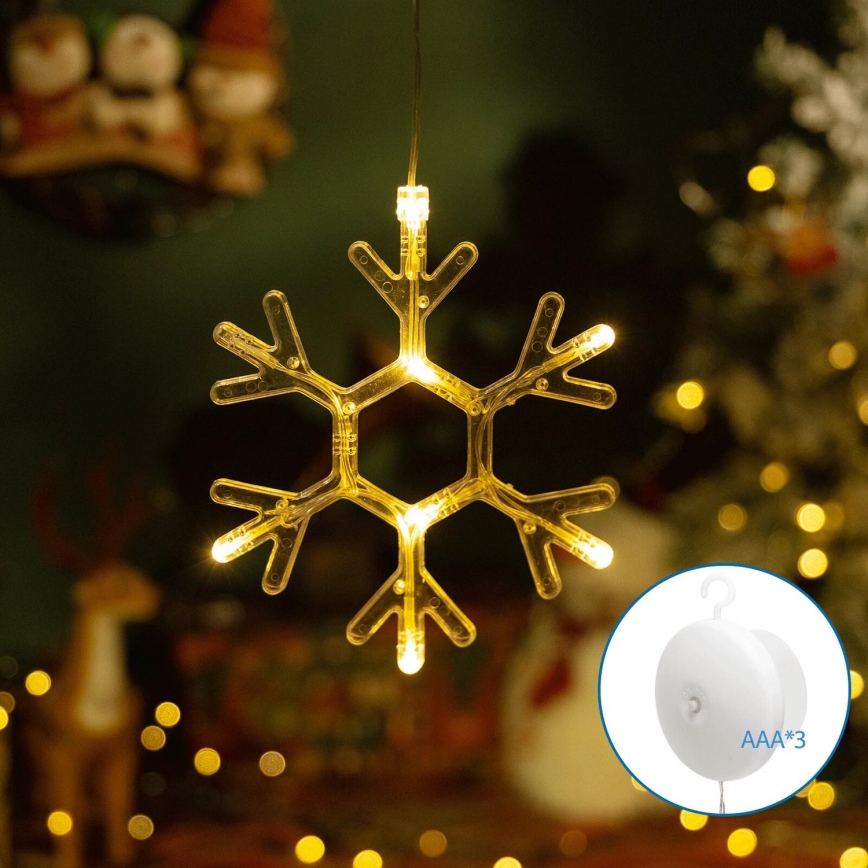 Aigostar - LED Kerstversiering LED/3xAAA warm wit sneeuwvlok 19cm