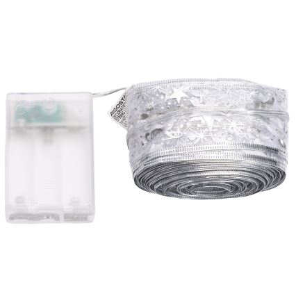 Aigostar - LED-lichtsnoer 100xLED/3xAA 10 m warm wit zilverkleurig