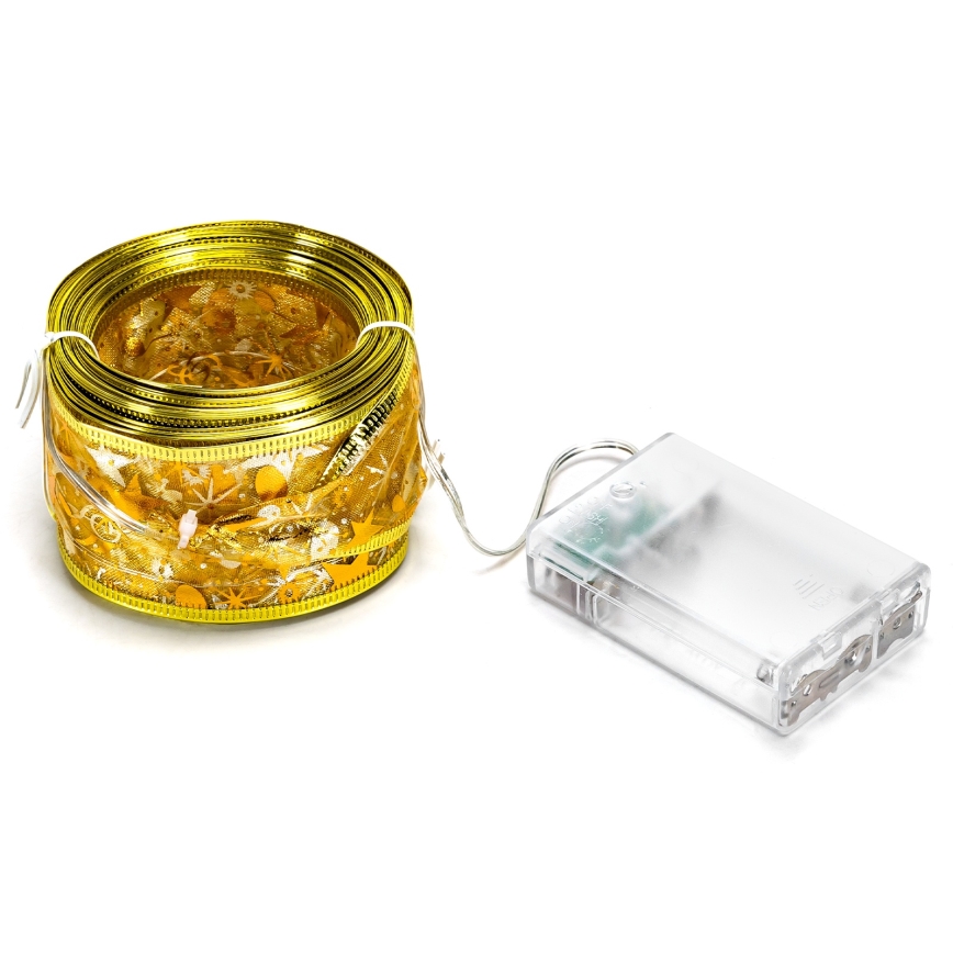 Aigostar - LED-lichtsnoer 100xLED/3xAA 10 m warm wit goudkleurig