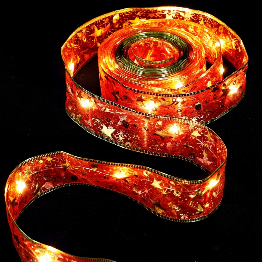 Aigostar - LED-lichtsnoer 100xLED/3xAA 10 m warmwit en rood