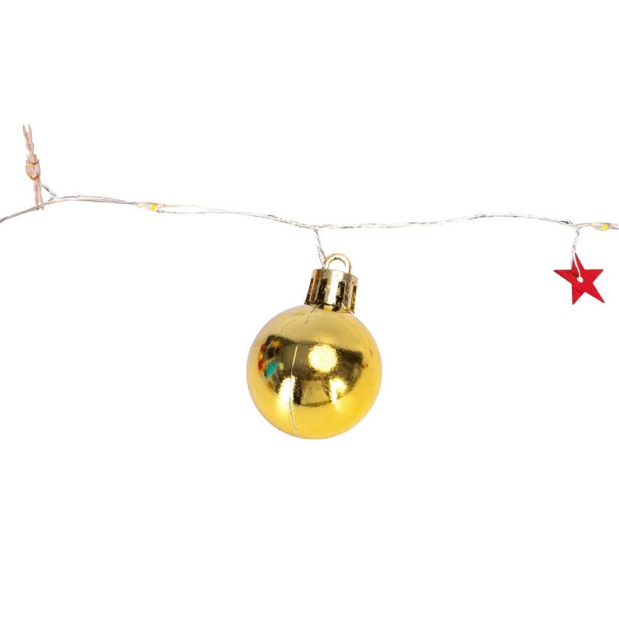 Aigostar - LED-lichtsnoer 20x LED / 3x AA, 2 m, warm wit