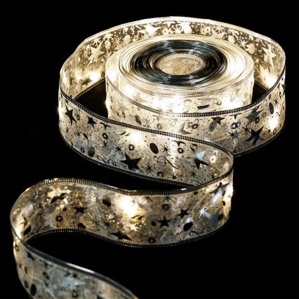 Aigostar - LED-lichtsnoer 20xLED/3xAA 2 m warm wit zilver