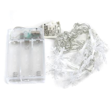 Aigostar - LED-lichtsnoer 20xLED/3xAA 3,3 m sneeuwvlokken