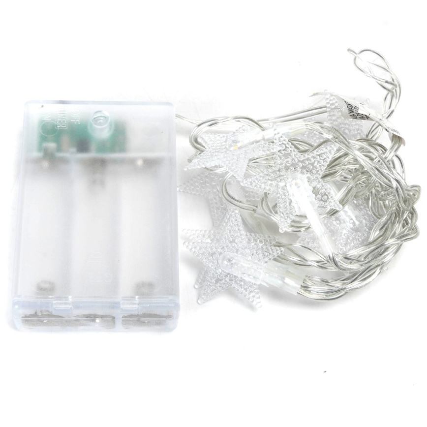 Aigostar - LED-lichtsnoer 20xLED/3xAA 3,3m sterren