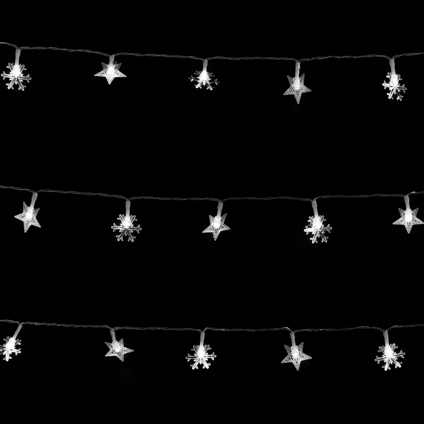 Aigostar - LED-buitenlichtsnoer 100xLED/8 functies 3xAA 10 m IP44 koelwit