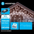 Aigostar - LED-lichtsnoer voor buiten 100xLED/8 functies 8x0,6m IP44 koel wit
