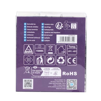 Aigostar - LED lichtsnoer voor buiten 300xLED/8 functies 3xAA 15,3m IP44 meerkleurig