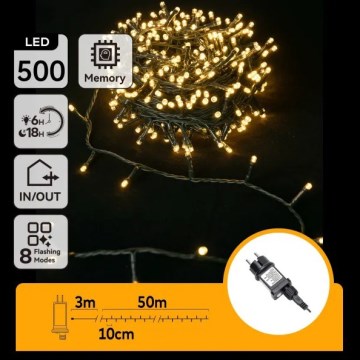 Aigostar - LED-lichtsnoer voor buiten 500xLED/8 functies 50 m IP44 warm wit