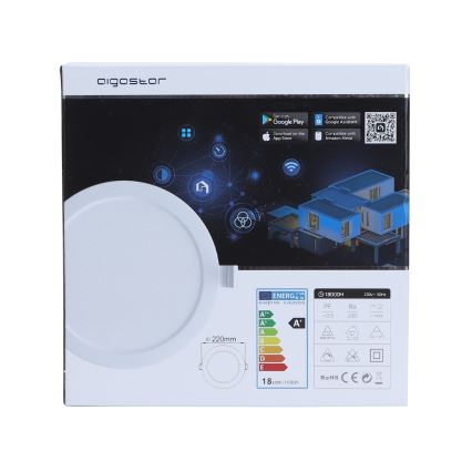 Aigostar - LED Luminaire encastré à intensité variable 18W/230V d. 22 cm Wi-Fi