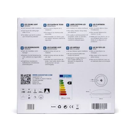 Aigostar - LED Plafond Lamp met Sensor LED/24W/230V 3000K