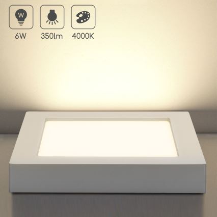 Aigostar - LED plafondopbouwlamp LED/6W/230V 4000K 12,2x12,2 cm wit