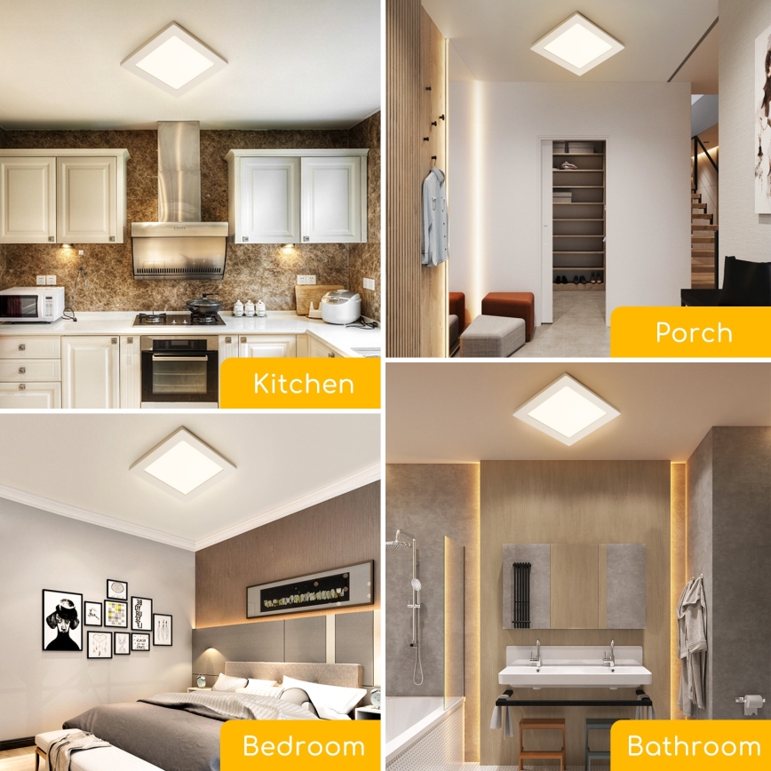 Aigostar - LED plafondopbouwlamp LED/6W/230V 4000K 12,2x12,2 cm wit