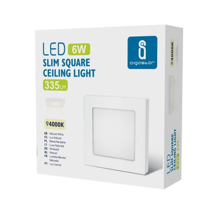 Aigostar - LED plafondopbouwlamp LED/6W/230V 4000K 12,2x12,2 cm wit