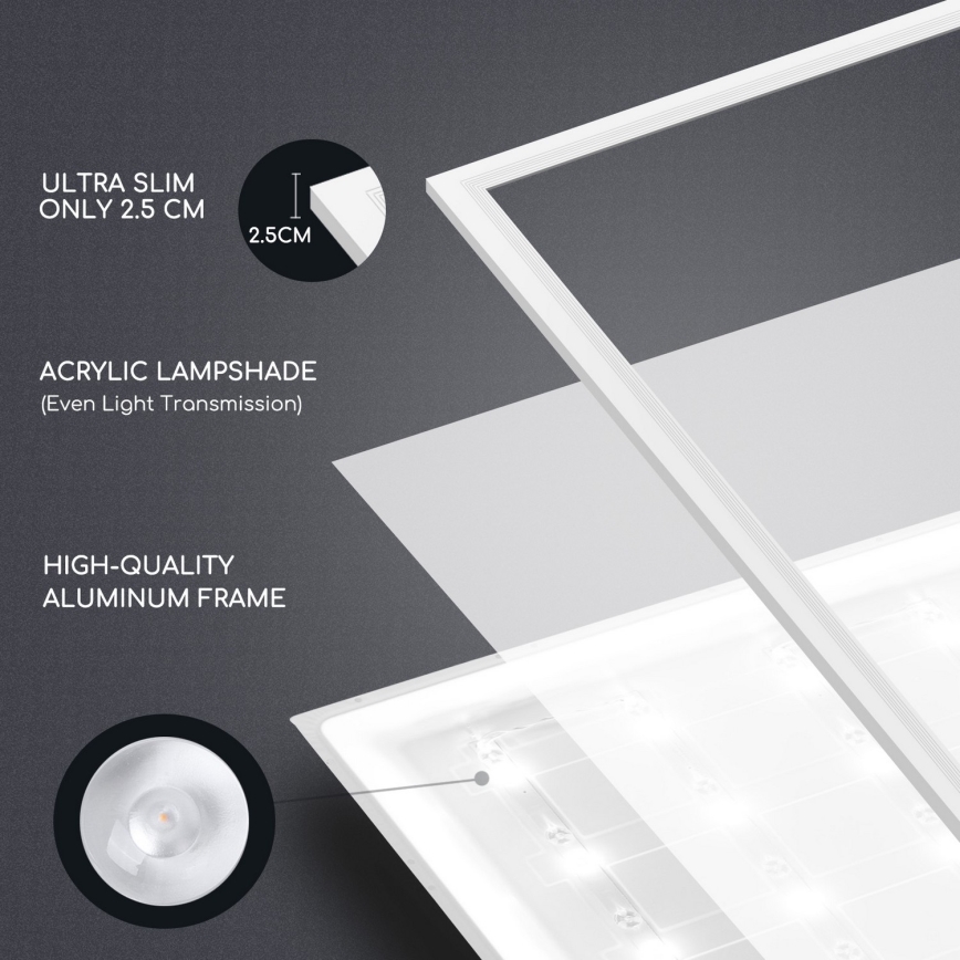 Aigostar - LED-Plafondpaneel LED/40W/230V 6500K 60x60cm wit