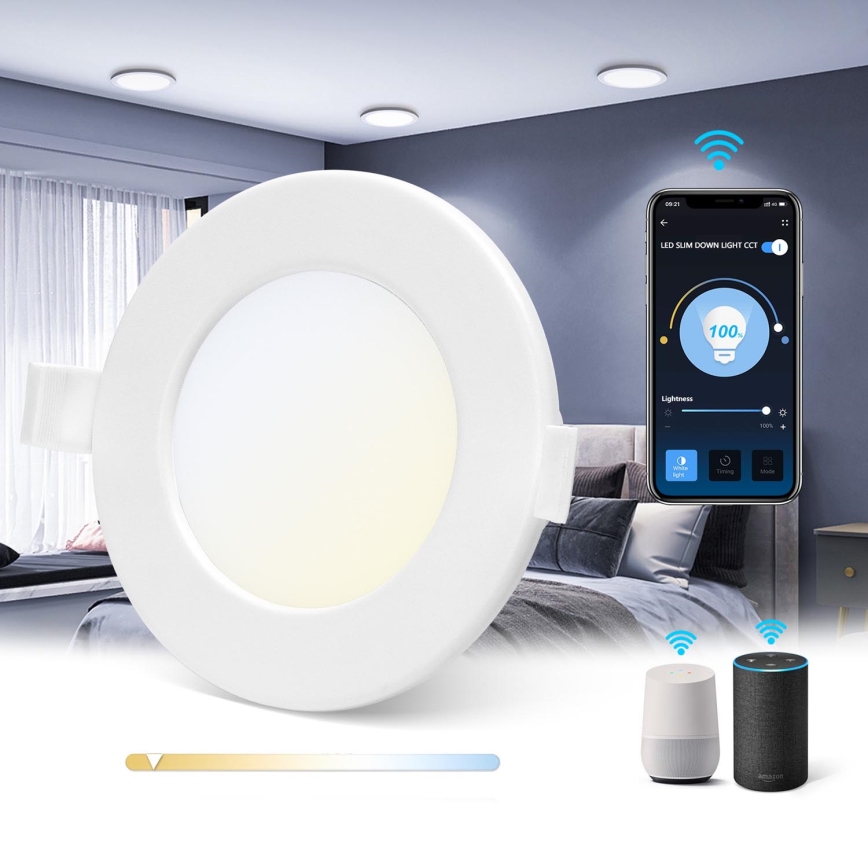 Aigostar - LED Plafonnier à intensité variable 6W/230V d. 11,5 cm Wi-Fi