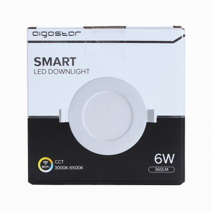 Aigostar - LED Plafonnier à intensité variable 6W/230V d. 11,5 cm Wi-Fi