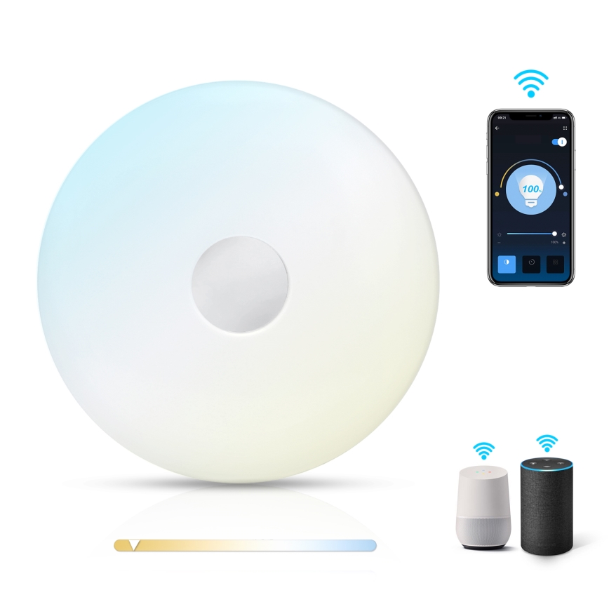 Aigostar - LED Plafonnier à intensité variable LED/18W/230V d. 34 cm Wi-Fi