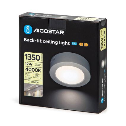 Aigostar - LED Plafonnier LED/12W/230V d. 17,4 cm 4000K blanc