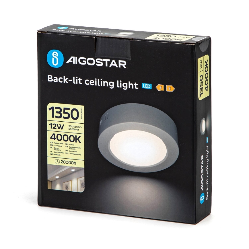 Aigostar - LED Plafonnier LED/12W/230V d. 17,4 cm 4000K blanc
