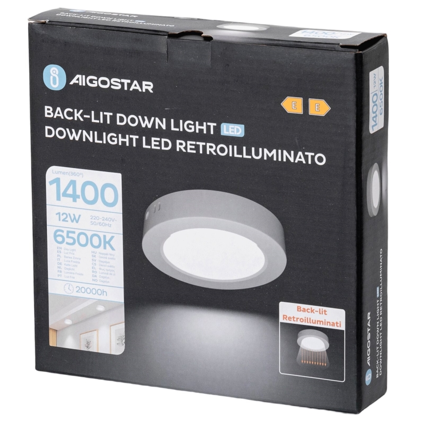 Aigostar - LED Plafonnier LED/12W/230V d. 17,4 cm 6500K blanc