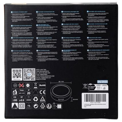 Aigostar - LED Plafonnier LED/18W/230V d. 22,6 cm 4000K blanc