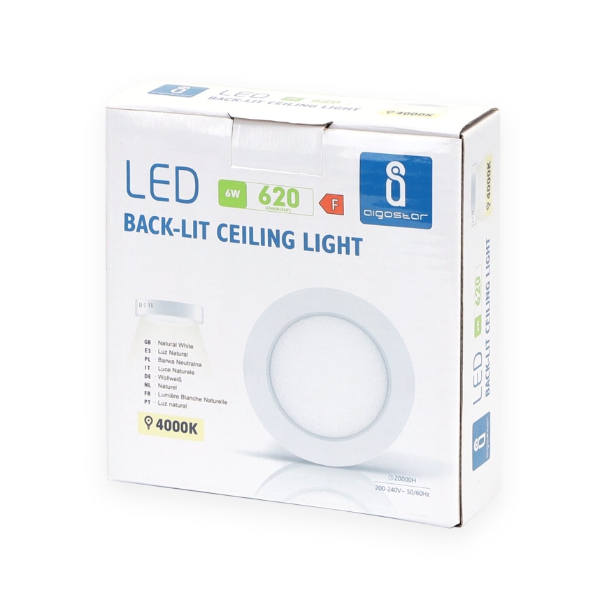 Aigostar - LED Plafonnier LED/6W/230V d. 12,3 cm 4000K blanc