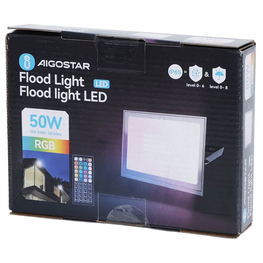 Aigostar - LED RGB dimbare schijnwerper LED/50W/230V IP65 + afstandsbediening