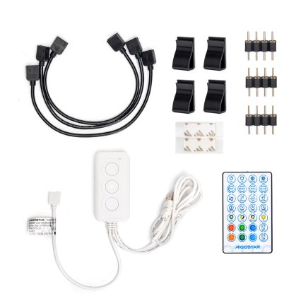 Aigostar - LED RGB Smart Dimbare strip 4x0,5m LED/4,5W/5V Wi-Fi + afstandsbediening