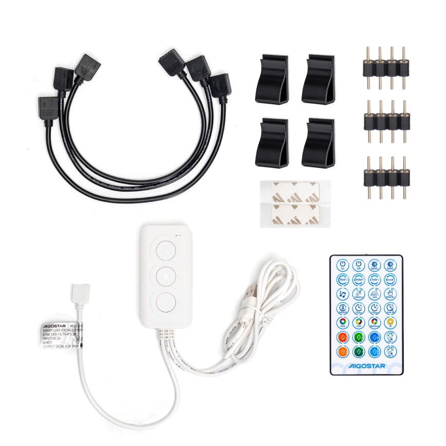 Aigostar - LED RGB Smart Dimbare strip 4x0,5m LED/4,5W/5V Wi-Fi + afstandsbediening