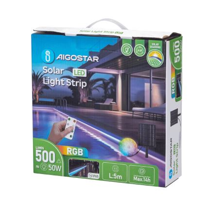 Aigostar - LED RGB Dimbare zonnestrip LED/5W/3,2V 5+2m IP65 + afstandsbediening