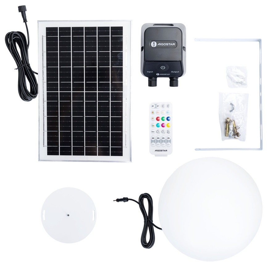 Aigostar - Lampe extérieure LED RGB dimmable MESH, 35 W, 3,7 V, 4000 mAh, 2700–6500 K, IP65, Ø 30 cm