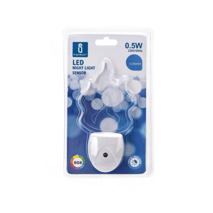 Aigostar - LED RGB Nachtlampje met sensor LED/0,5W/230V vlam