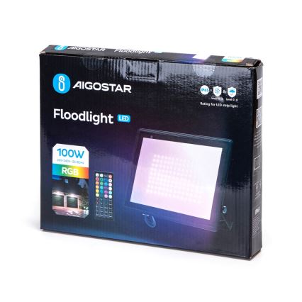 Aigostar - LED RGB Schijnwerper LED/100W/230V IP65 + afstandsbediening