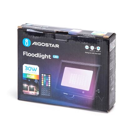 Aigostar - LED RGB Schijnwerper LED/30W/230V IP65 + afstandsbediening