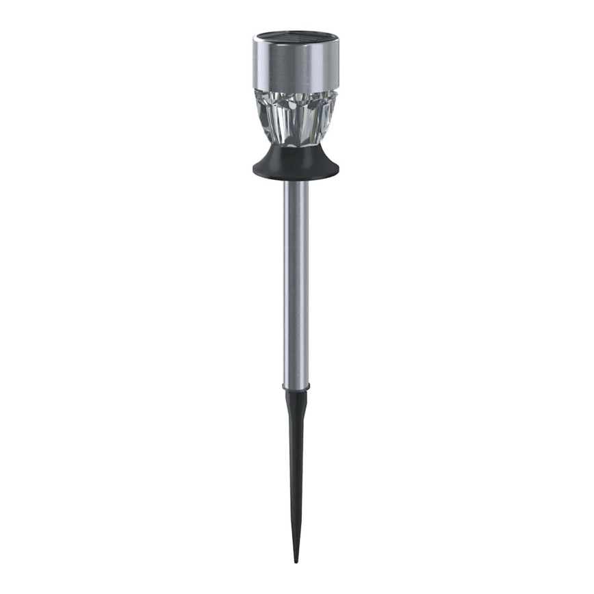 Aigostar - LED RGB Solar lamp LED/0,006W/1,2V 35,5 cm 100 mAh mat chroom IP44