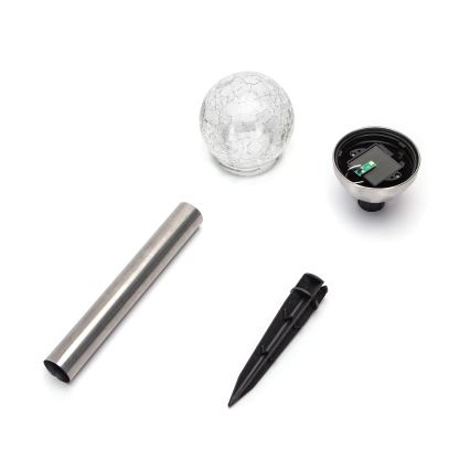Aigostar - LED RGB Solar lamp LED/0,006W/1,2V 37,8cm mat chroom IP44