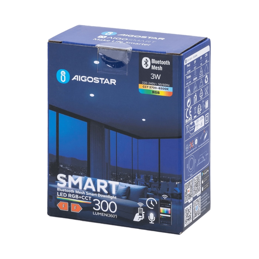 Aigostar - LED RGBW Dimbare en hangende badkamer verlichting MESH Smart LED/3W/230V 2700-6500K IP44