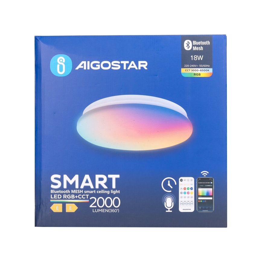 Aigostar - LED RGBW Dimbare badkamer plafondlamp MESH Smart LED/18W/230V 3000-6500K IP44 + afstandsbediening